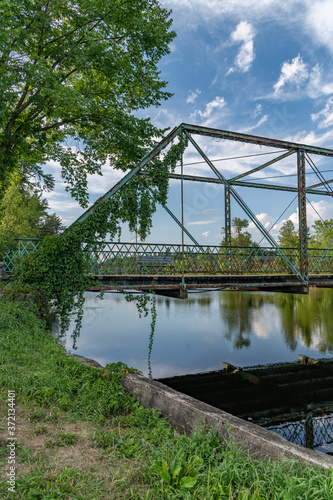 Historical Bridge over a river portrait