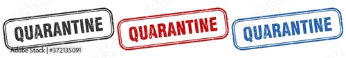 quarantine square isolated sign set. quarantine stamp