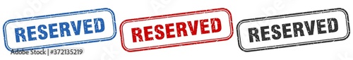 reserved square isolated sign set. reserved stamp