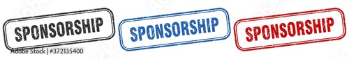 sponsorship square isolated sign set. sponsorship stamp