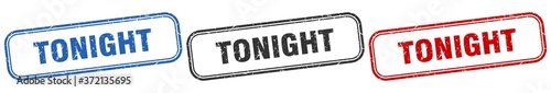 tonight square isolated sign set. tonight stamp