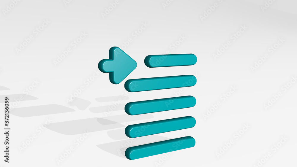 PARAGRAPH INDENT FIRST LINE 3D icon casting shadow, 3D illustration for symbol and background PARAGRAPH INDENT FIRST LINE 3D icon casting shadow, 3D illustration for symbol and background