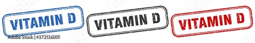 vitamin d square isolated sign set. vitamin d stamp