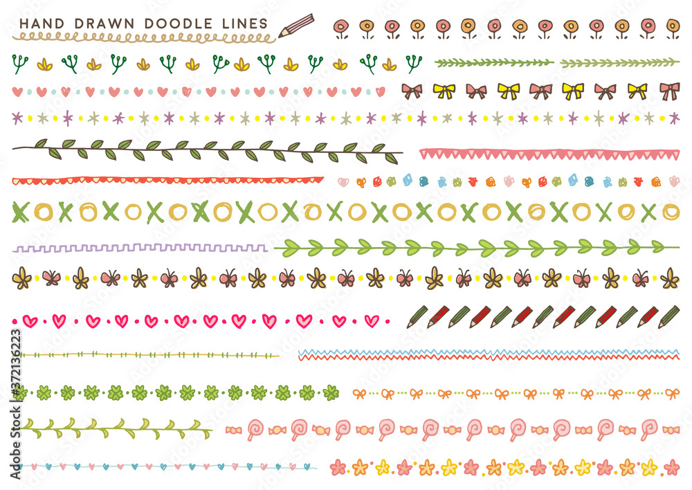 hand drawn vector doodle divider and illustration set Stock Vector ...