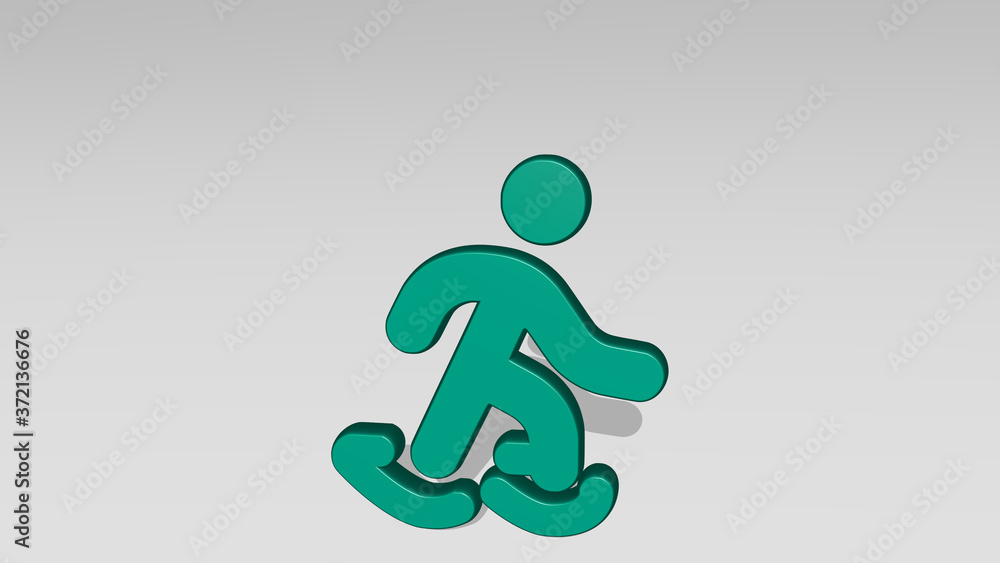 SKIING CROSS COUNTRY 3D icon casting shadow, 3D illustration for winter and mountain SKIING CROSS COUNTRY 3D icon casting shadow, 3D illustration for winter and mountain