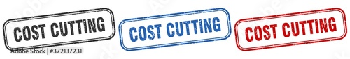 cost cutting square isolated sign set. cost cutting stamp