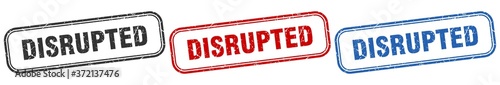 disrupted square isolated sign set. disrupted stamp