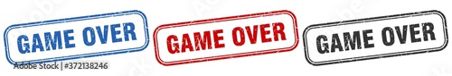 game over square isolated sign set. game over stamp