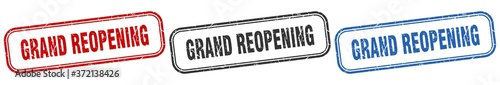 grand reopening square isolated sign set. grand reopening stamp