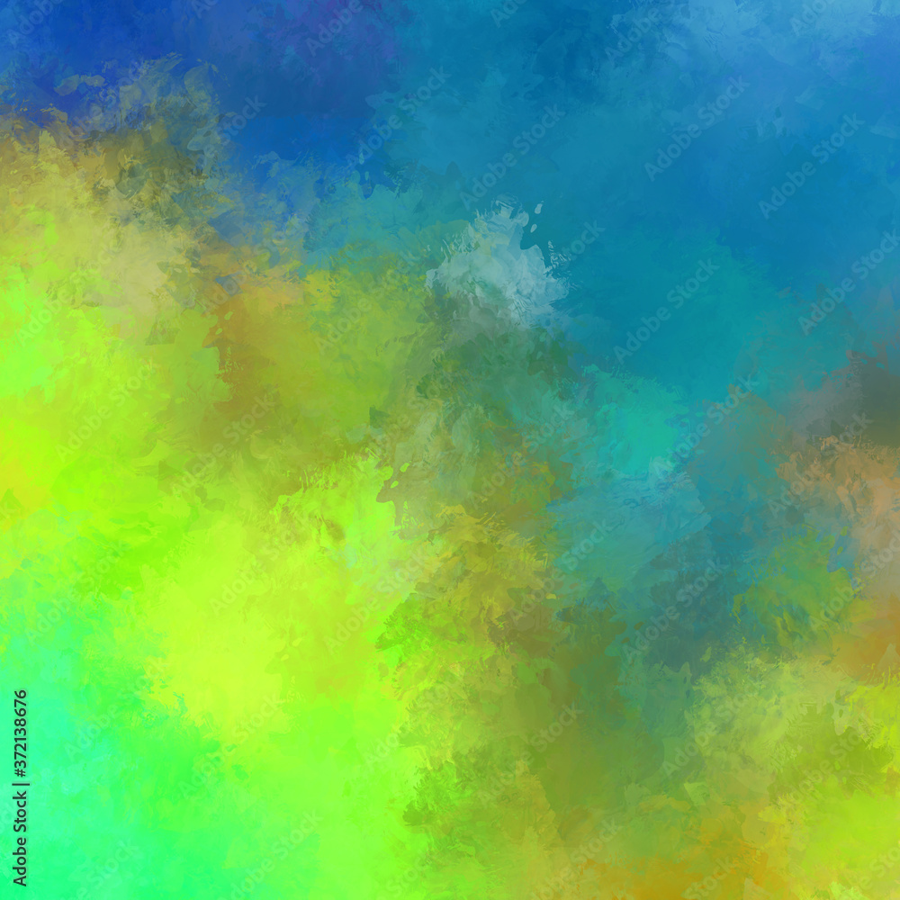 Obraz premium Painted composition with vibrant brush strokes. Textured colorful painting. Paint brushed wallpaper.