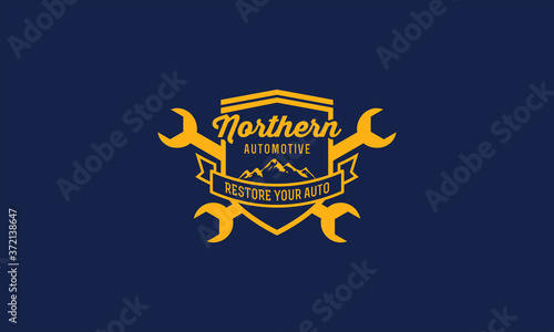 illustration vector graphic designs. badge, emblem logo for northern automotive, automobile services