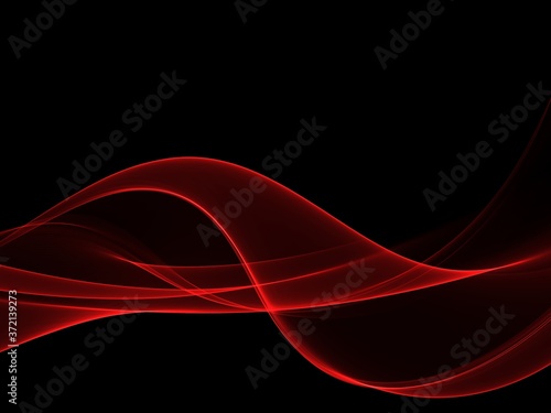 Abstract red wave on a black background 