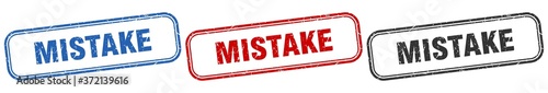 mistake square isolated sign set. mistake stamp