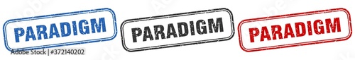 paradigm square isolated sign set. paradigm stamp
