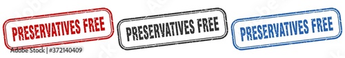 preservatives free square isolated sign set. preservatives free stamp