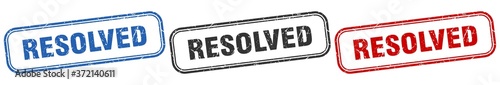 resolved square isolated sign set. resolved stamp