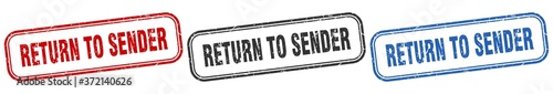 return to sender square isolated sign set. return to sender stamp