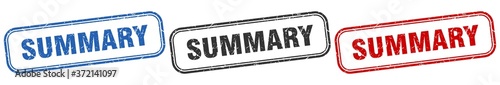 summary square isolated sign set. summary stamp