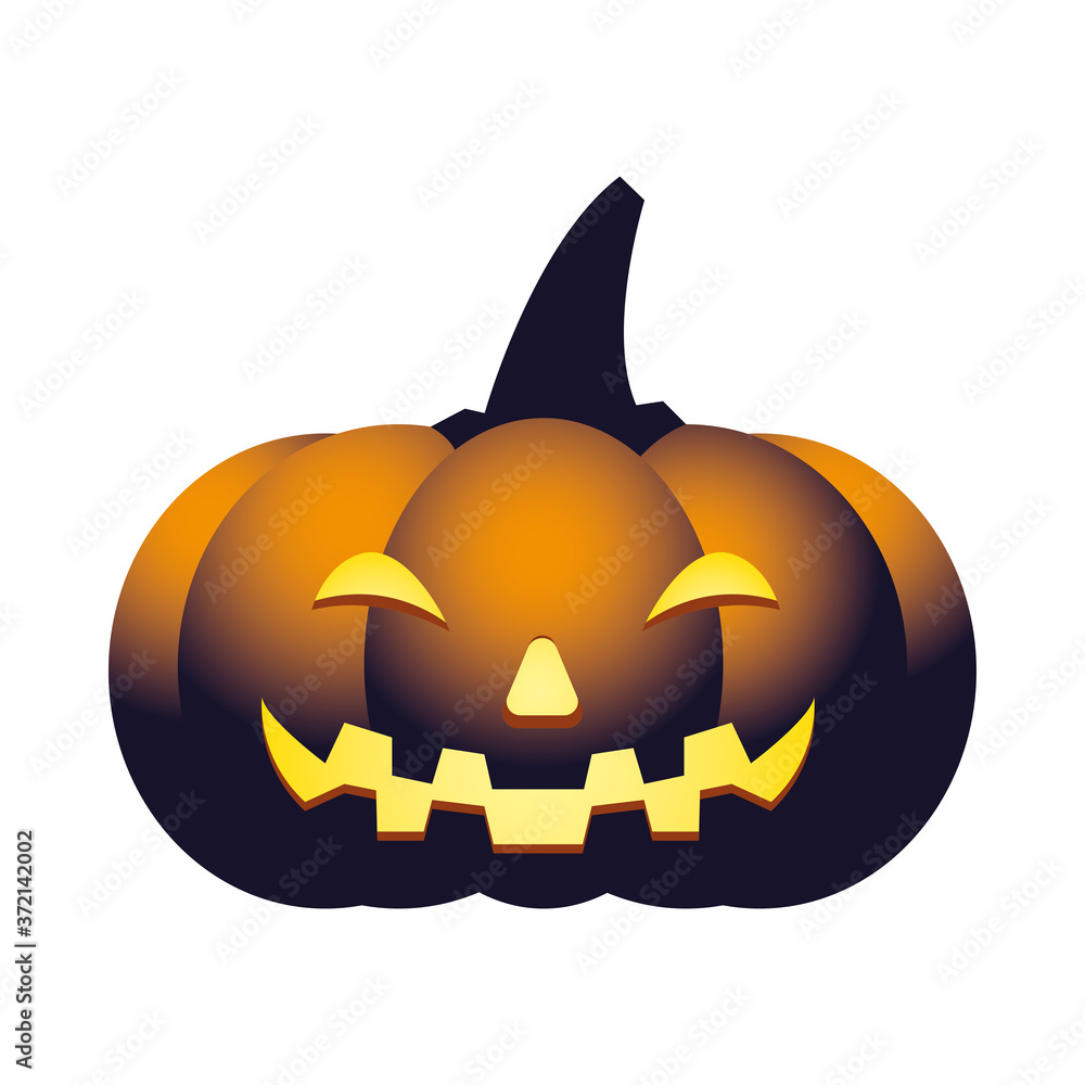 Fototapeta premium Halloween orange pumpkin cartoon vector design