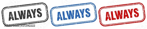 always square isolated sign set. always stamp