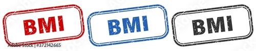 bmi square isolated sign set. bmi stamp