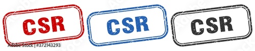 csr square isolated sign set. csr stamp