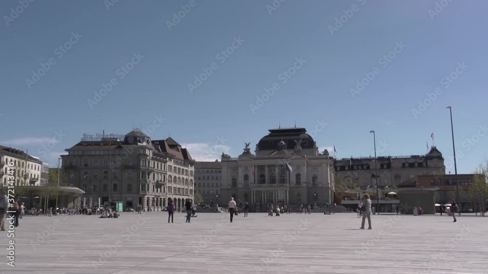 The square in the heart of Zurich, nearby the Opera House. The square in the heart of Zurich, nearby the Opera House.