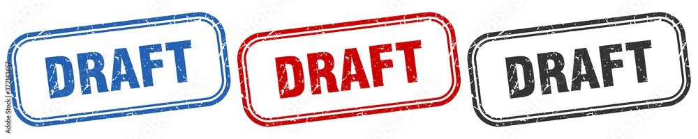 draft square isolated sign set. draft stamp draft square isolated sign set. draft stamp