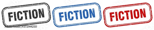 fiction square isolated sign set. fiction stamp