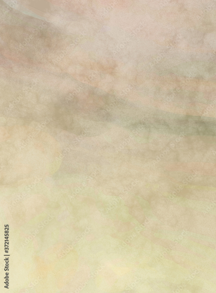 Obraz premium Watercolor abstract painting with pastel colors. Soft color painted illustration of calming composition for poster, wall art, banner, card, book cover or packaging. Modern brush strokes painting.