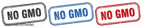 no gmo square isolated sign set. no gmo stamp