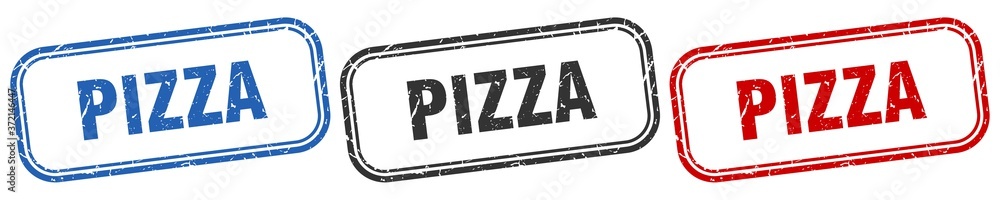 pizza square isolated sign set. pizza stamp pizza square isolated sign set. pizza stamp