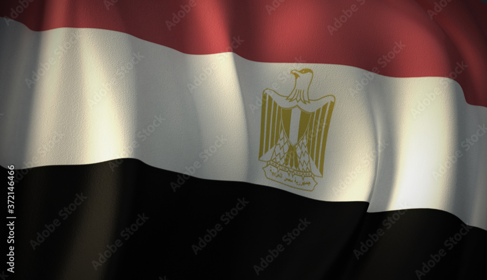 Naklejka premium Flag of Egypt. 3D rendering of flag background of Middle East countries. National Flag Series Illustration.