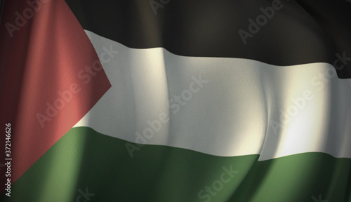 Flag of Palestine. 3D rende...