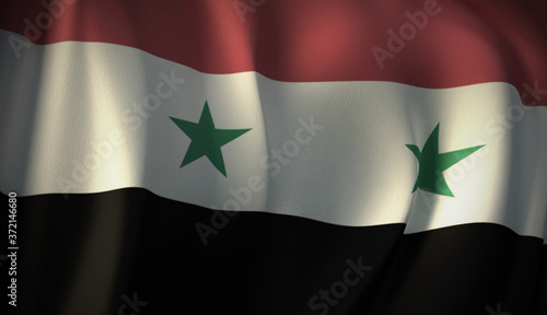 Flag of Syria. 3D rendering...