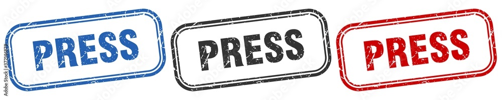 press square isolated sign set. press stamp press square isolated sign set. press stamp