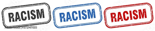 racism square isolated sign set. racism stamp