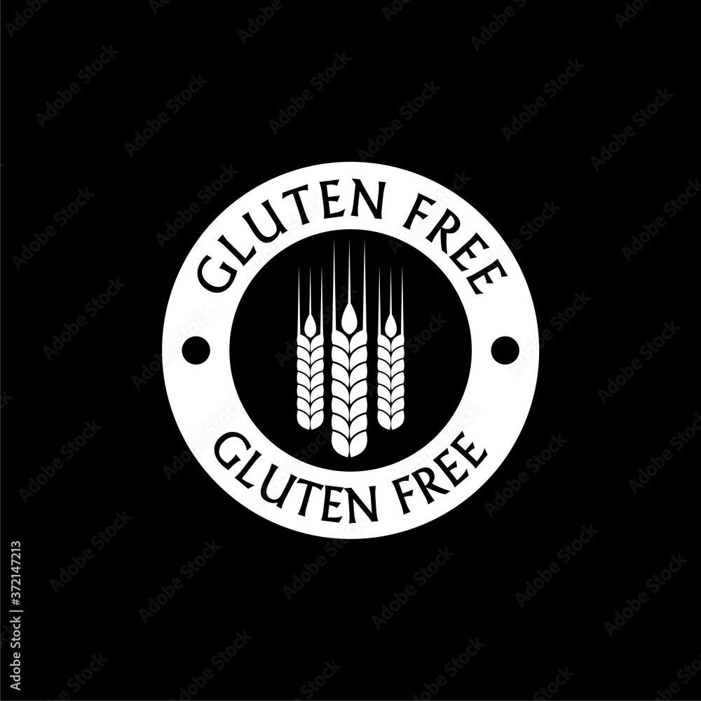 Fototapeta premium Gluten free label or symbol design icon isolated on dark background
