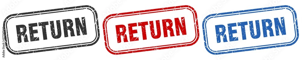 return square isolated sign set. return stamp return square isolated sign set. return stamp