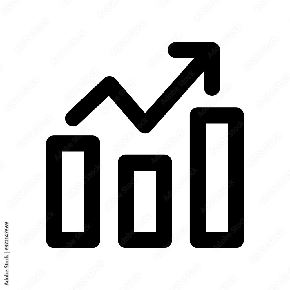 Business curve with bar graph icon Business curve with bar graph icon
