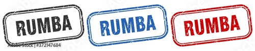 rumba square isolated sign set. rumba stamp