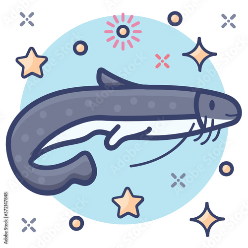 
A freshwater or marine fish with barbels, catfish icon
