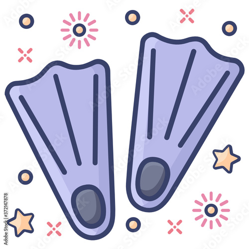 
Flattened limb for water movement, fins icon
