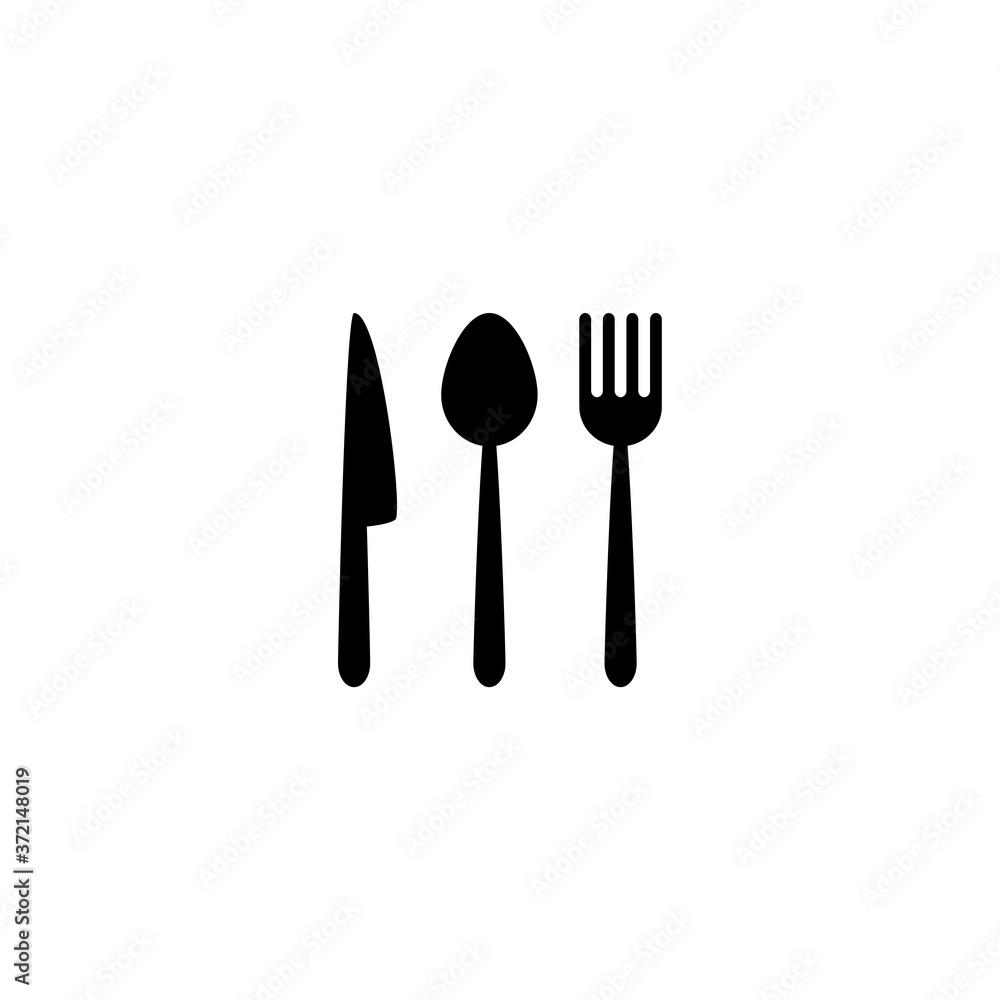 fork spoon and knife icon isolated on white background, simple line icon for your work. fork spoon and knife icon isolated on white background, simple line icon for your work.