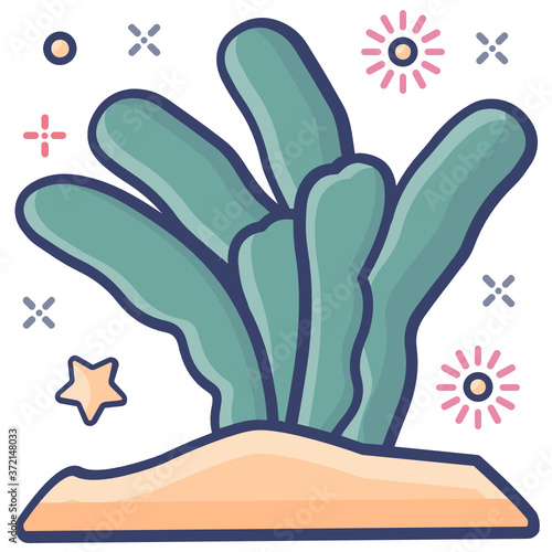 
Editable trendy flat design of seaweed icon
