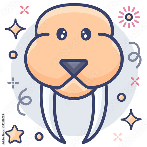 
A walrus icon, a large flippered marine mammal
