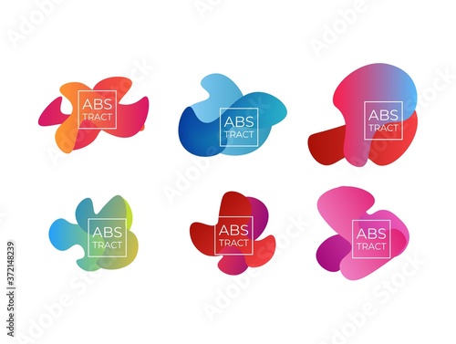 Abstract Fluid Colorful Shape Vector Template Set