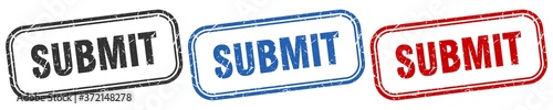 submit square isolated sign set. submit stamp