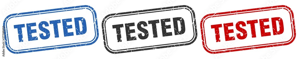tested square isolated sign set. tested stamp tested square isolated sign set. tested stamp