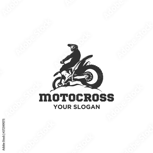 Fototapeta motocross  silhouette  logo vector